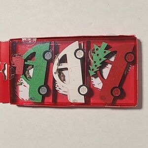 NIB Dasher & Dancer Set of 6 pc Gift Wooden Toppers with Gift Tags